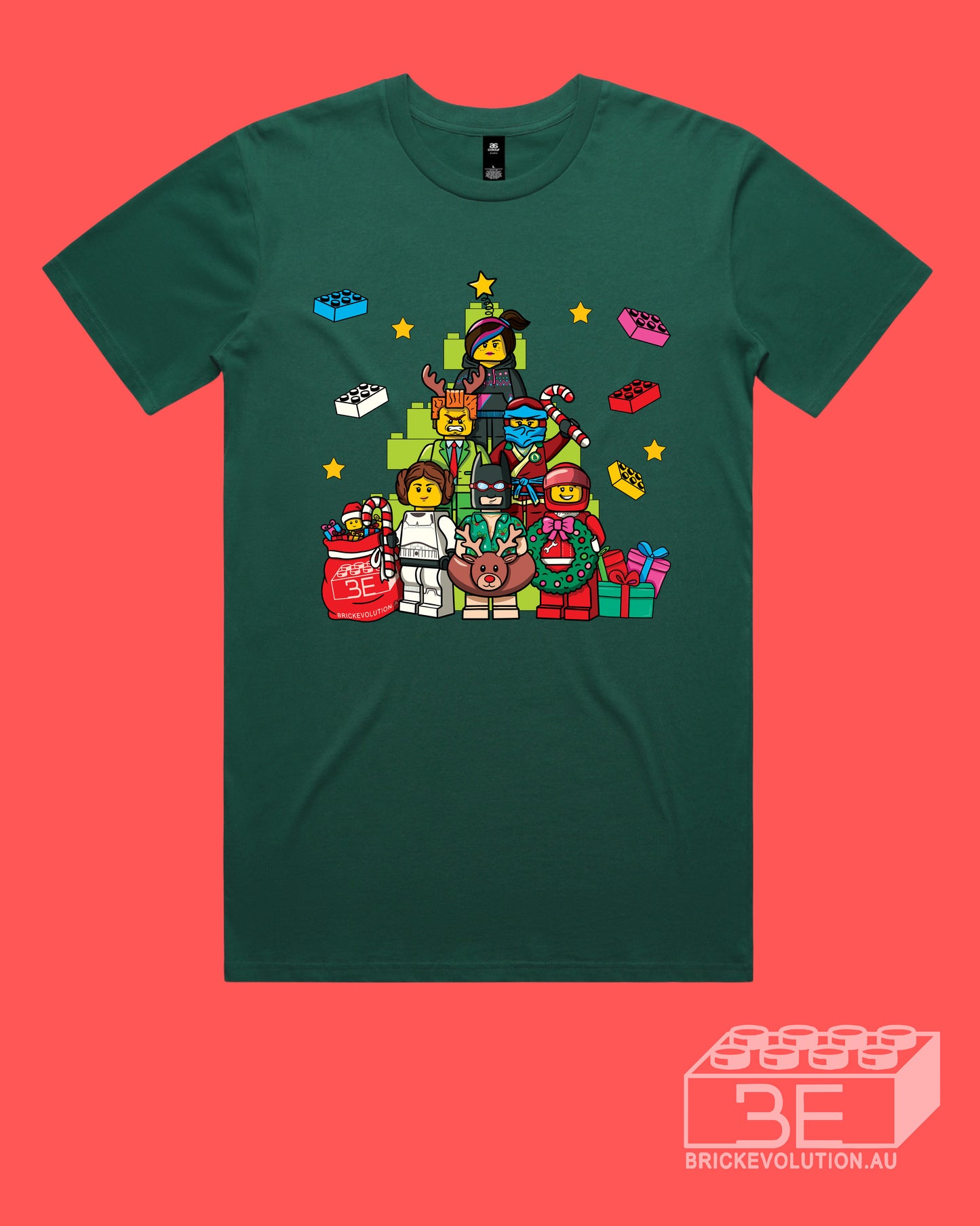 Christmas T Shirt. Minifig Design.