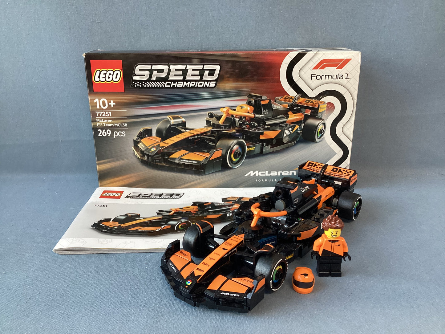 LEGO. Speed Champions. McLaren Formula 1 Team MCL38 Race Car. 77251. Used.