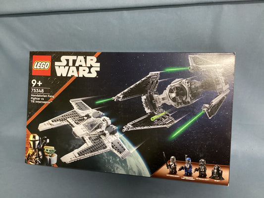 LEGO Star Wars. Mandalorian Fang Fighter vs Tie Interceptor. 75348.