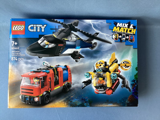 LEGO. City. Helicopter, Fire Truck & Submarine Remix. 60462. (Used)